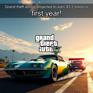 Artistic representation for Grand theft auto 6 projected to earn $3.2 billion in first year!