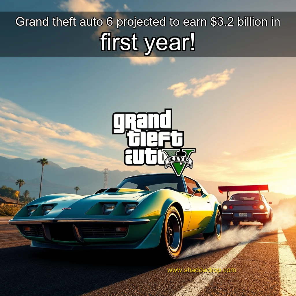 Artistic representation for Grand theft auto 6 projected to earn $3.2 billion in first year!