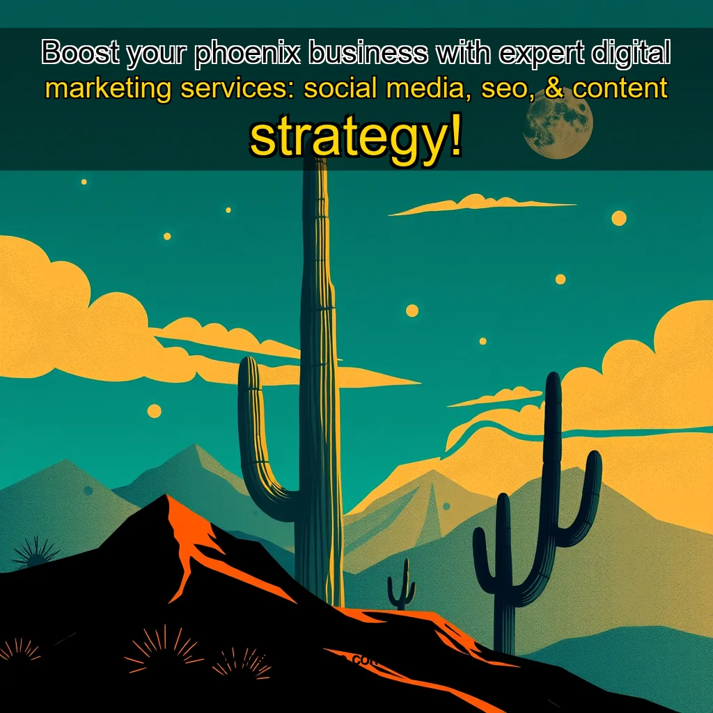 Artistic representation for Boost your phoenix business with expert digital marketing services: social media, seo, & content strategy!